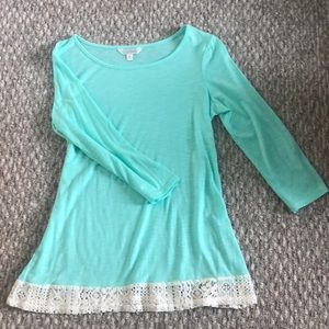 Charming Charlie’s aqua blue shirt!